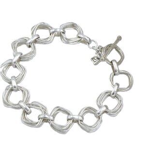 Retired Silpada Modernist Sterling Silver Heavy Link Bracelet 30.5g Statement Pi